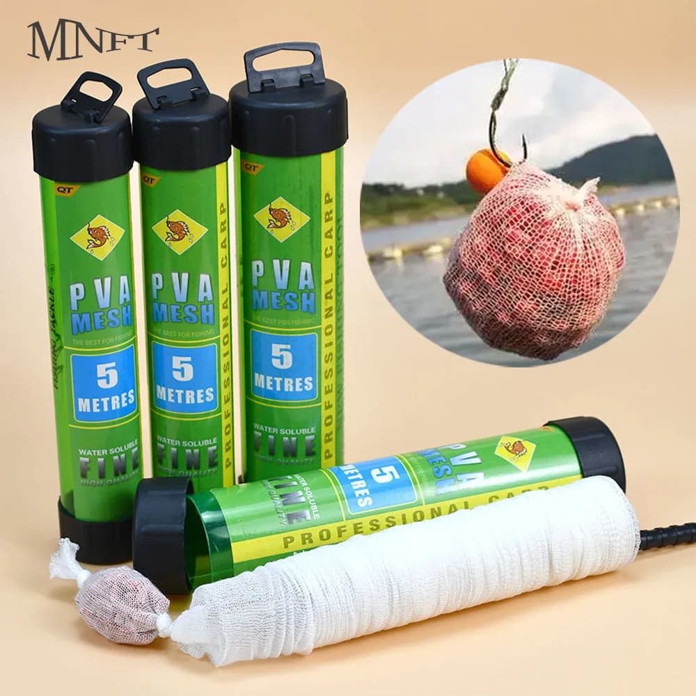Filet tube PVA 5M soluble eau mailles étroites pour amorçage carpe feeder lures