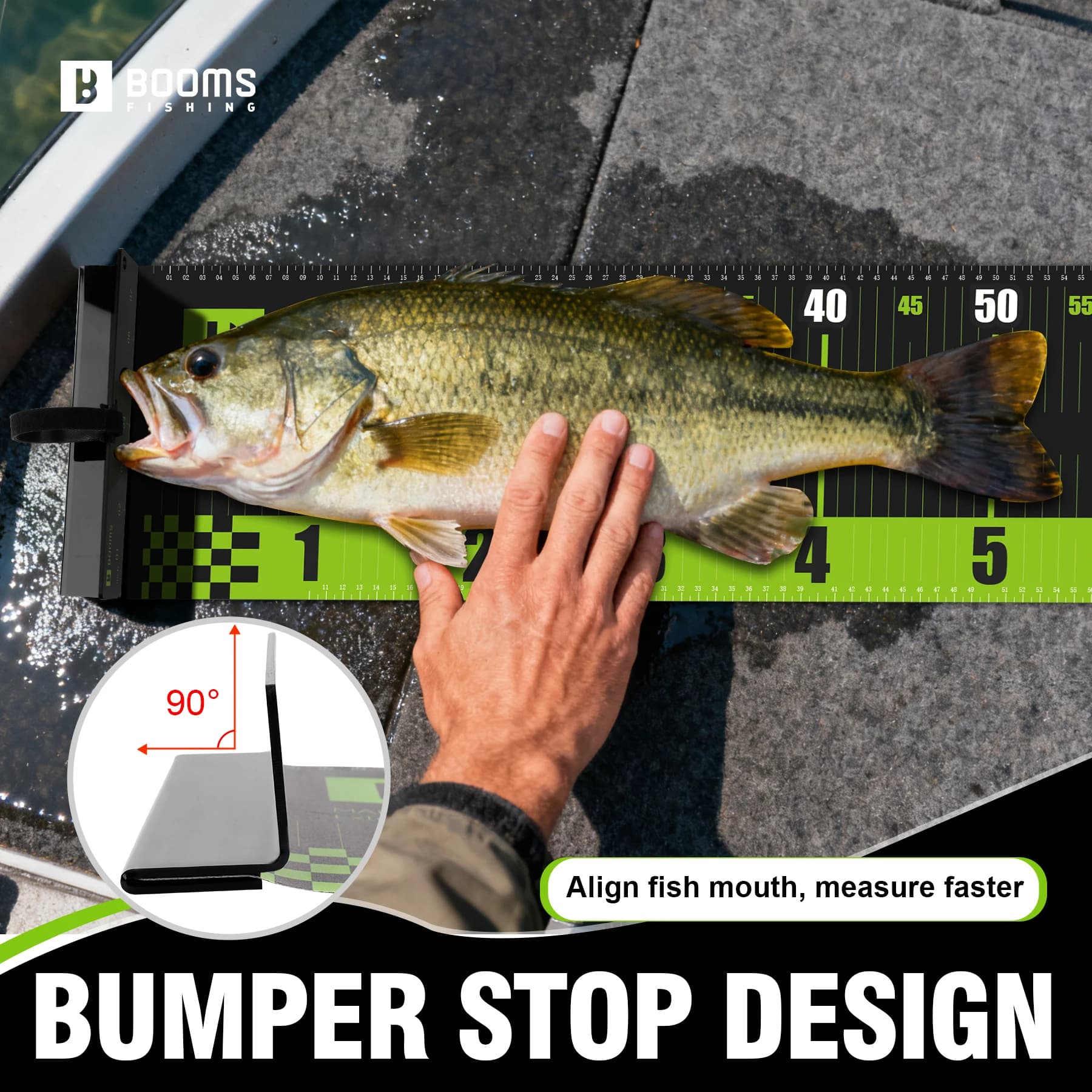 Règle à poissons PVC étanche 150cm Booms Fishing - Outil de mesure précis pour pêche