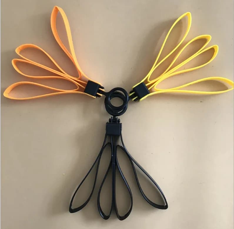 Sangles plastique attaches pêche réutilisables - Serre-câbles décoratifs jaune noir TMC sport