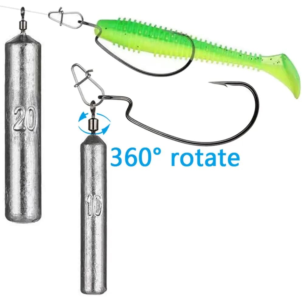 Kit plombs de pêche 15 pièces - Moule tube bullet de 3.5g à 20g pour mer et rivière