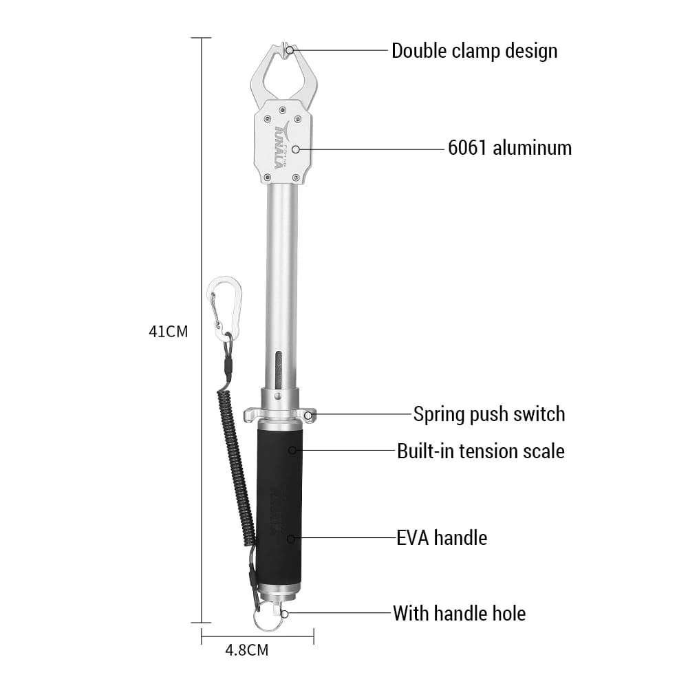 Pince à lèvres pour poisson avec pèse-poisson intégré et dragonne en alliage d'aluminium accessoire pêche