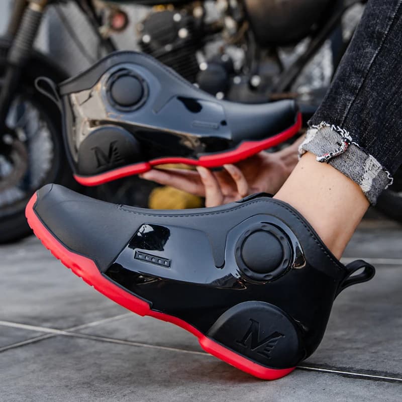 Chaussures de pêche homme bottes cheville caoutchouc étanches résistantes blocage eau pointure 39-44