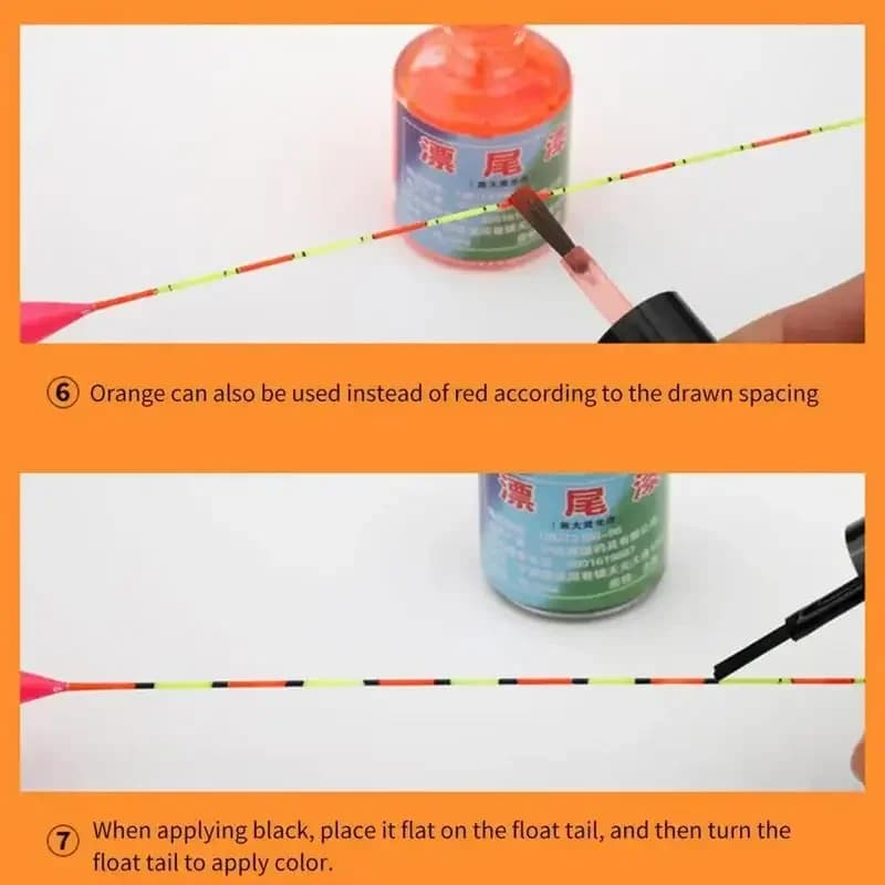 Peinture fluorescente 7ml pour réparation flotteurs pêche et personnalisation queues bouchons DIY