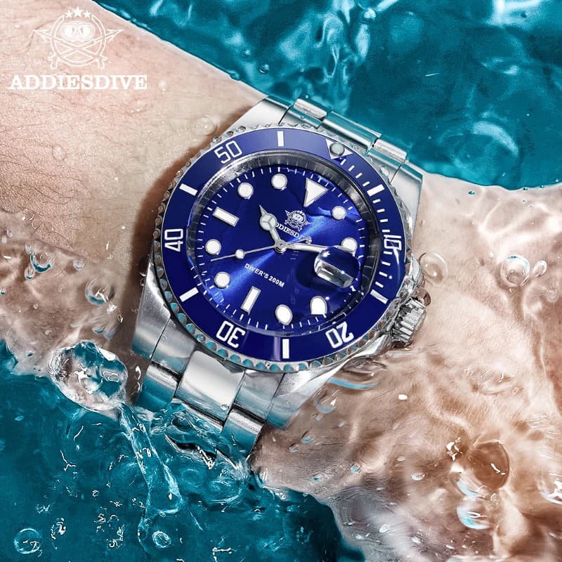 Montre homme ADDIESDIVE acier inoxydable étanche - Montre quartz sport business loisirs européen