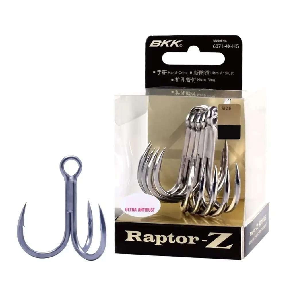 Lot de 4 hameçons triples super affûtés anti-rouille acier carbone, pour pêche robuste