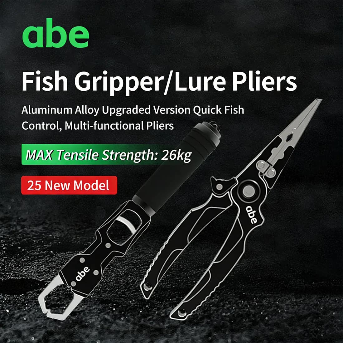 Pince pêche aluminium ABE 26kg - Gripper multi-fonctions coupe-ligne et dégorgeoir