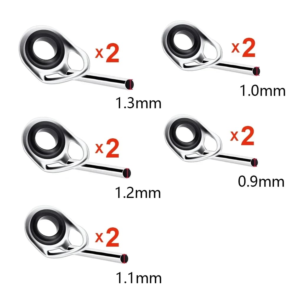 10 pièces de guides de canne à pêche télescopique et accessoires de réparation pour scion, diamètre