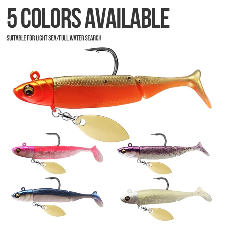 Leurres de pêche TAIYU 20g tête plombée leurre souple t-tail spinner cuillère pour brochet truite perche