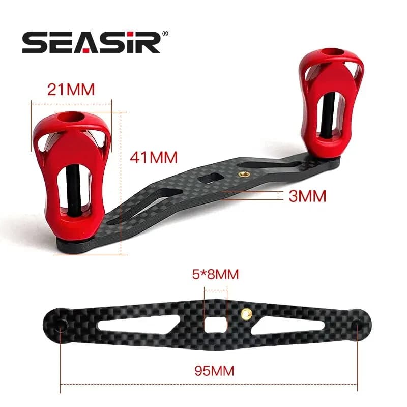 Manivelle carbone SEASIR pour moulinets casting - 6 couleurs disponibles pour Daiwa et Shimano