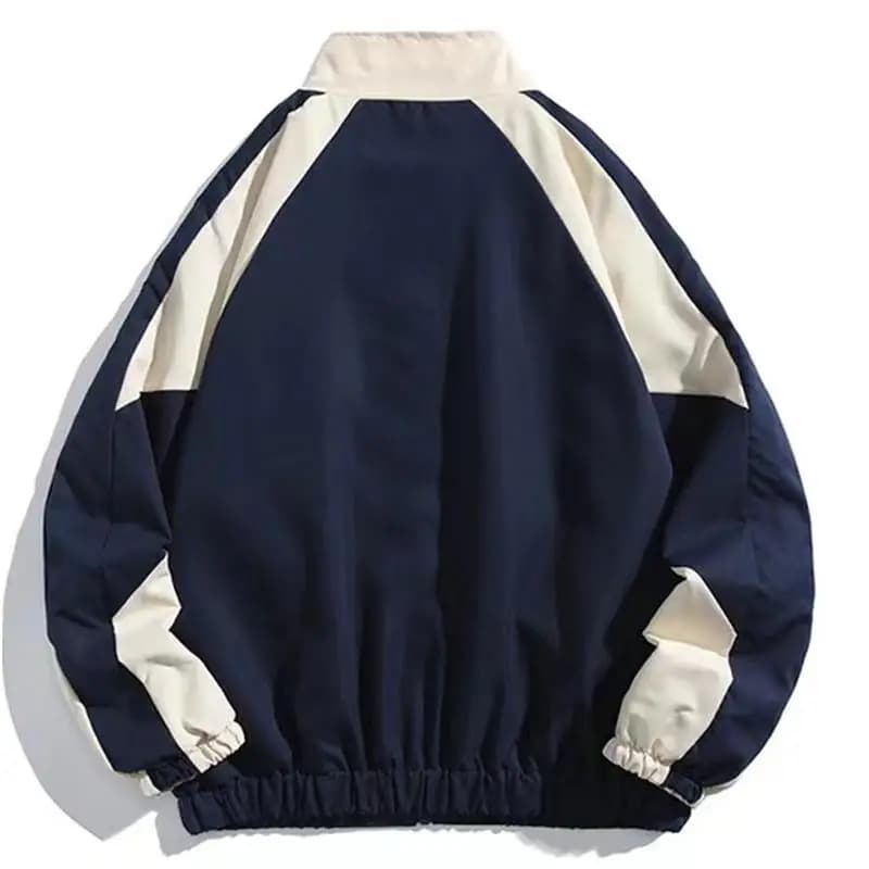 Veste varsity homme hip-hop patchwork color block tendance printemps automne pêche