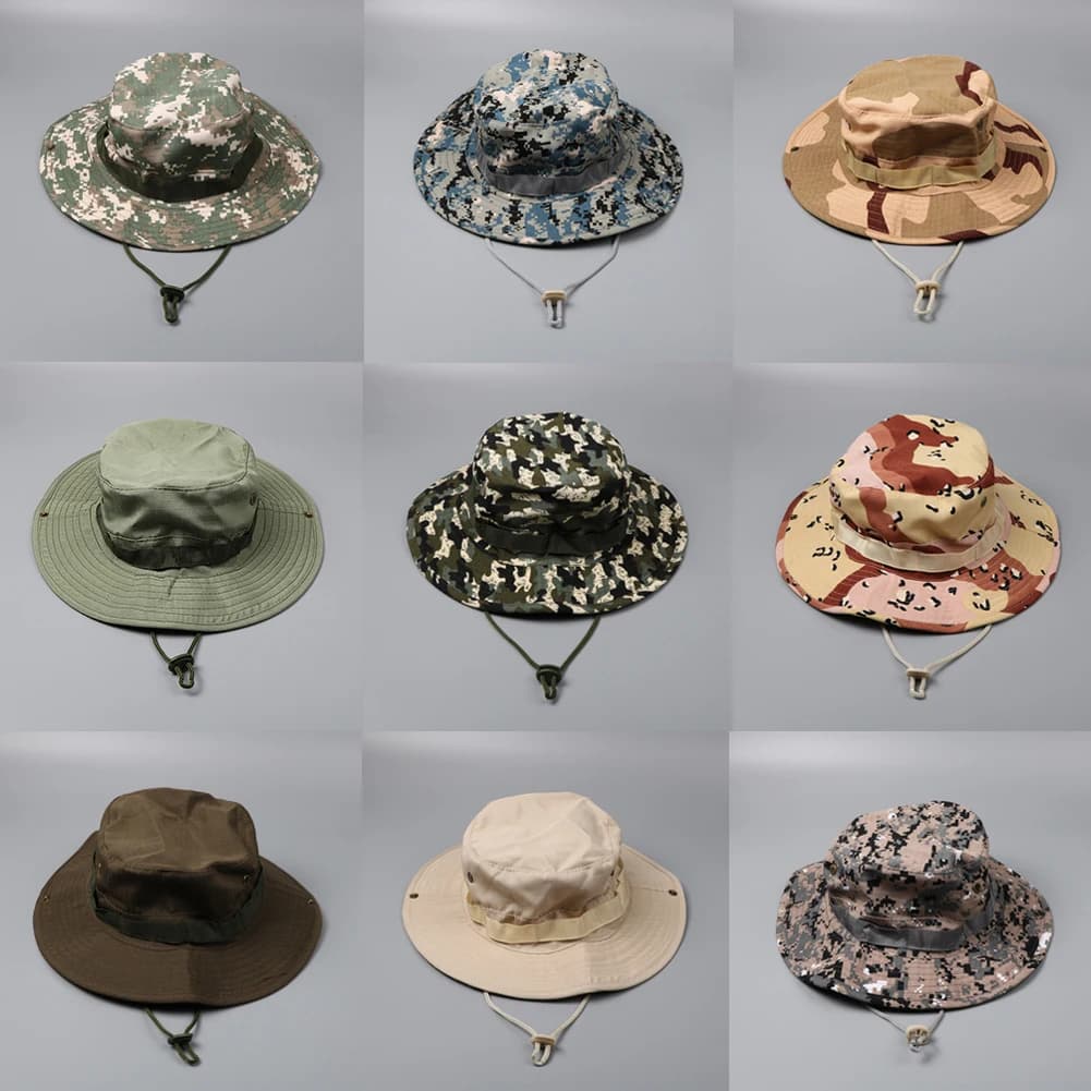 Chapeau bucket tactique camouflage - Casquette de sniper pour camping, escalade, pêche et randonnée