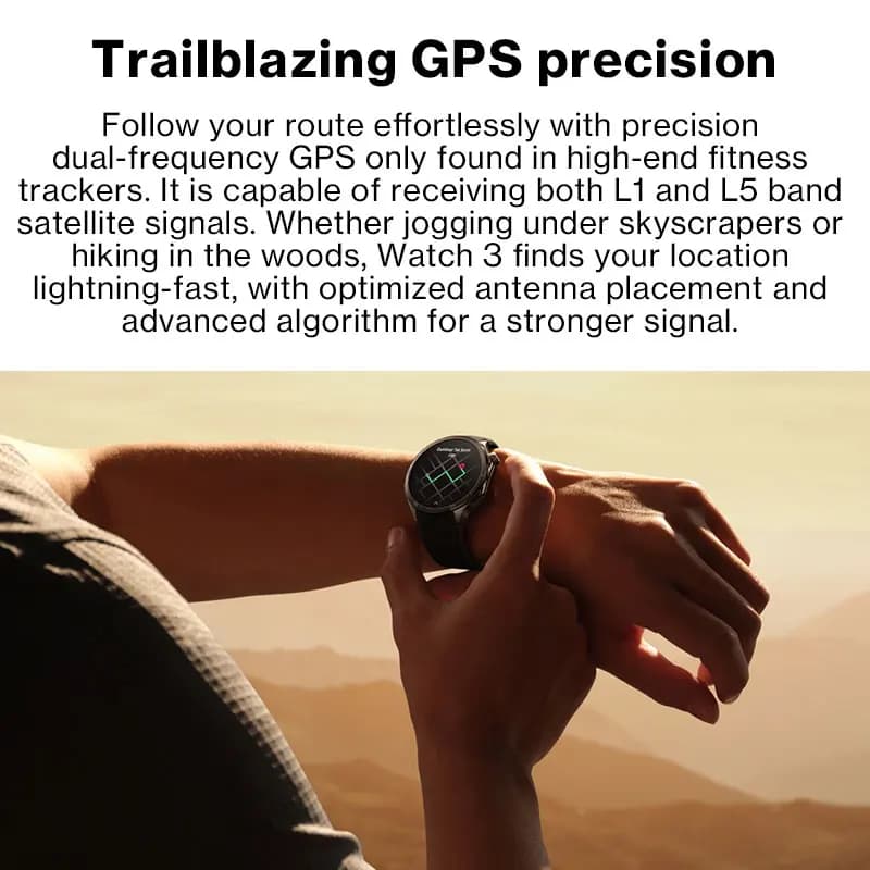 Smartwatch OnePlus Watch 3 version globale - Écran LTPO AMOLED 1.50", Snapdragon W5, GPS double fréquence
