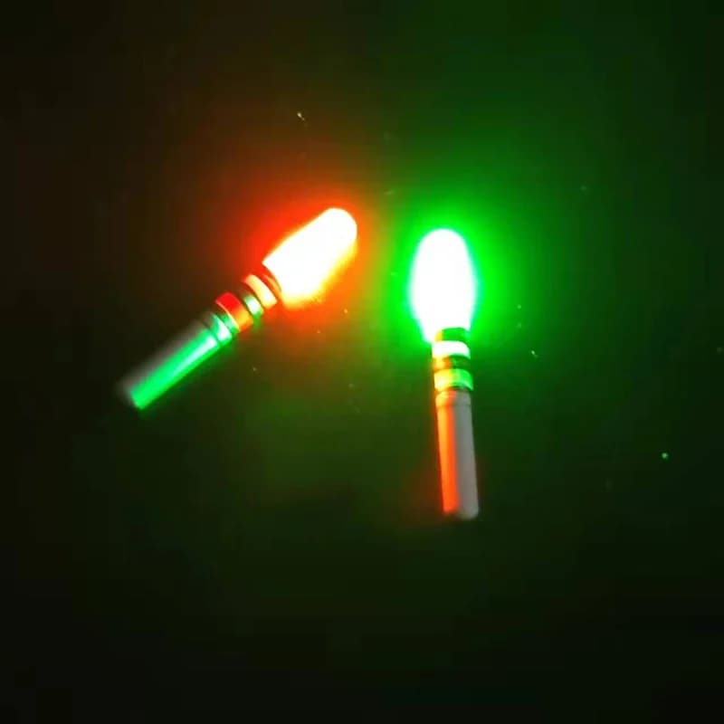 Lot de 5 bâtons lumineux LED vert/rouge pour piles CR322 - Accessoire de pêche nocturne pour flotteurs et équipement