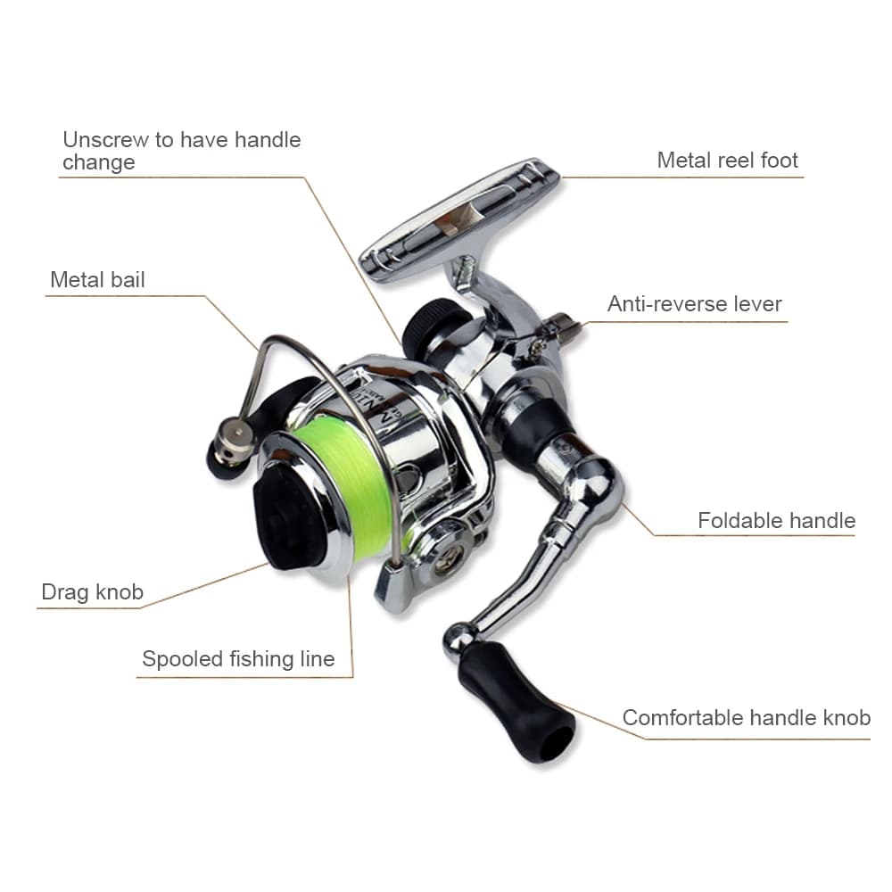Canne à pêche télescopique combo mini avec moulinet - Kit poche compact pour pêche nomade et voyage