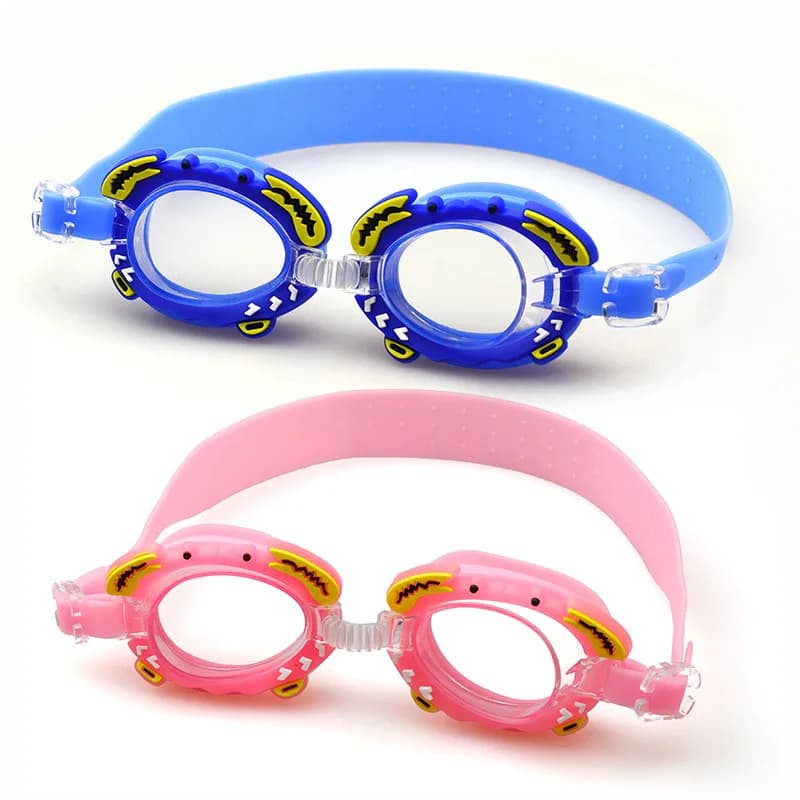 Lunettes de natation bébé anti-buée étanches avec miroir et motifs cartoon pour apprentissage