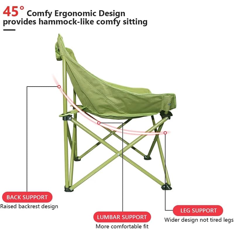 Chaise lune pliante avec épais rembourrage - Siège camping perlé pour adultes et événements