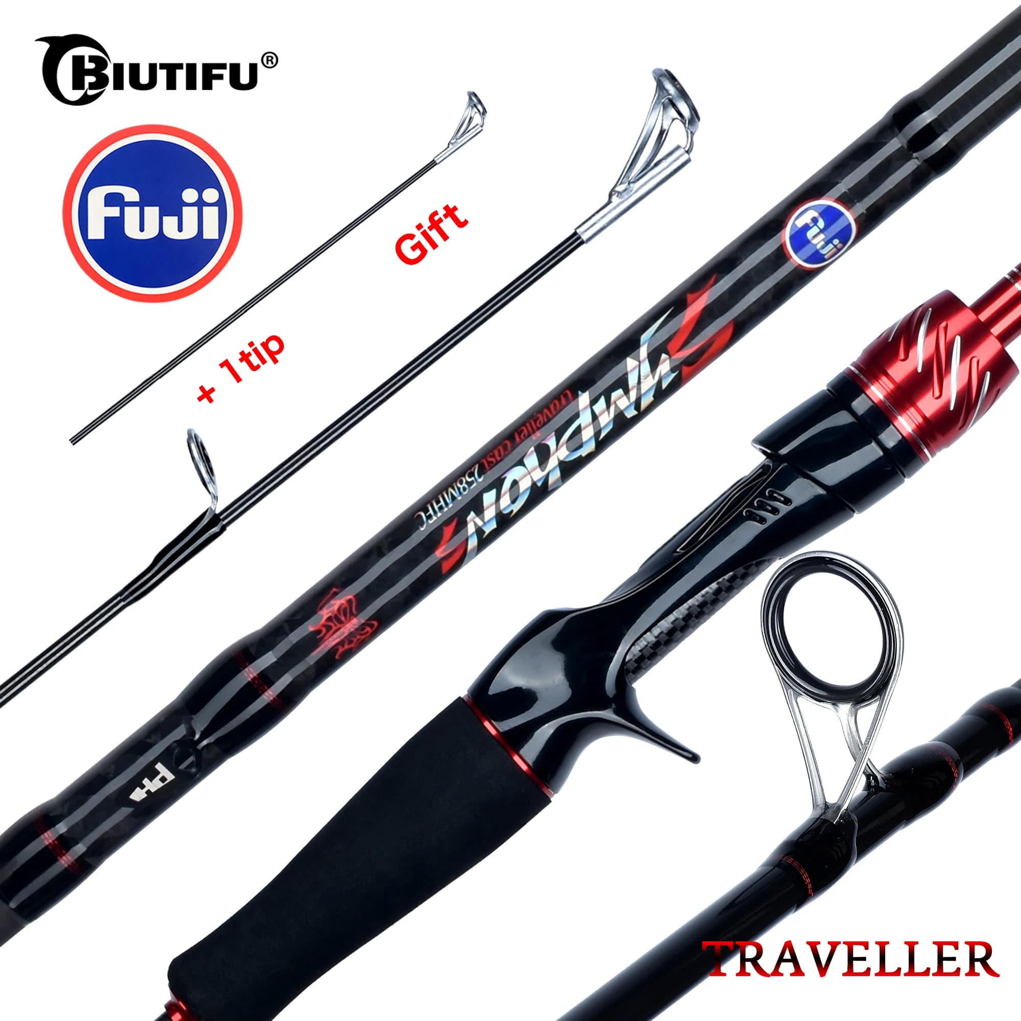 Canne pêche spinning casting T800 carbone ultralight 5-42g rapide 1.8-3.0m - Fuji lure mini traveller