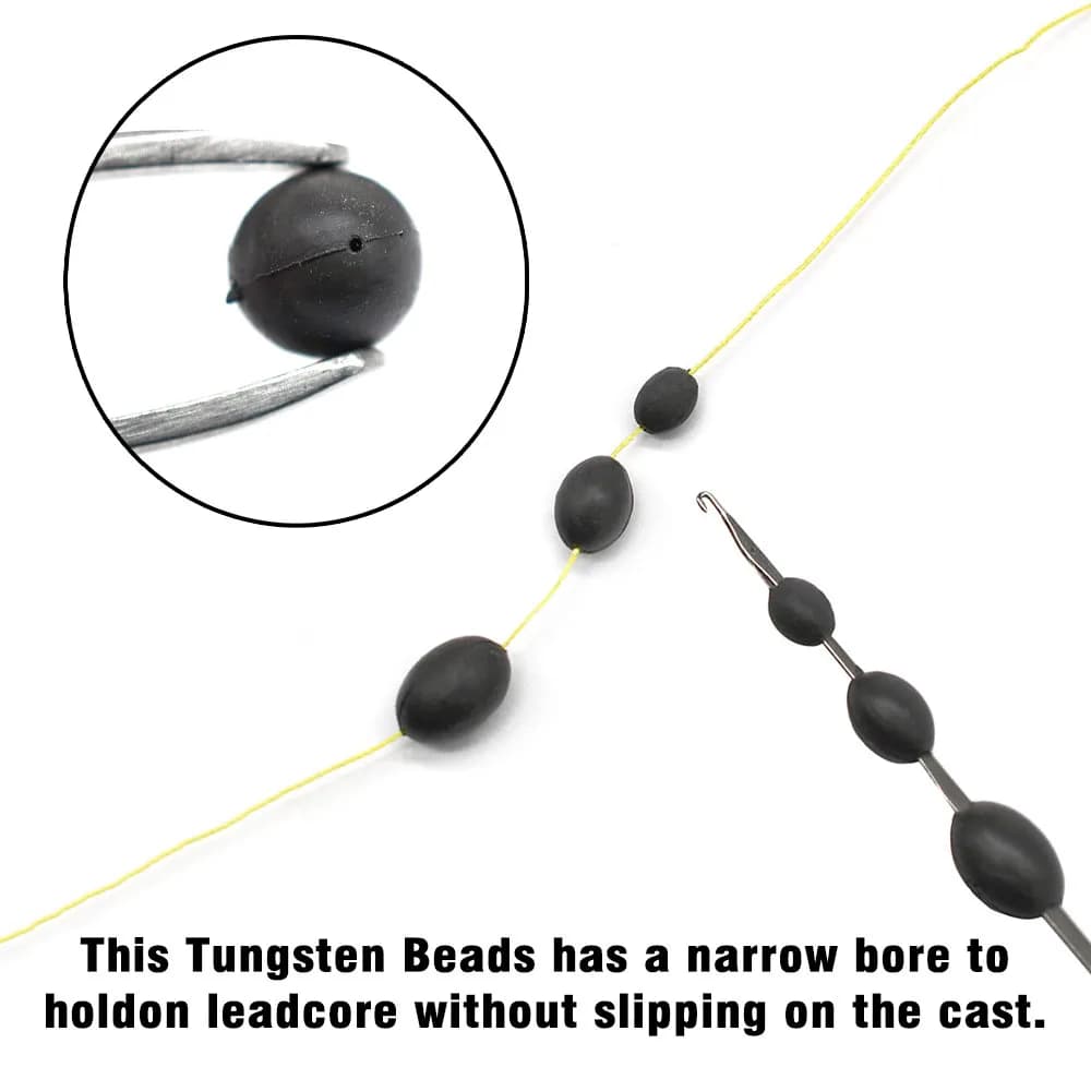 Perles tungstène 10 pièces pêche carpe leader - plombées espacement ligne terminal tackle sans plomb