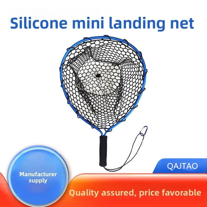 Filet de pêche portable ultra-léger en alliage aluminium - Silicone résistant à l'usure pour pêche à la mouche