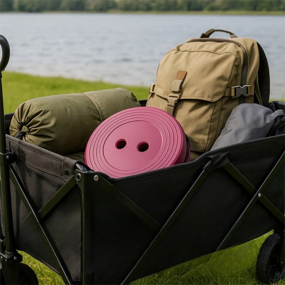 Tabouret pliant hauteur réglable pieds antidérapants pour pêche BBQ camping randonnée portable