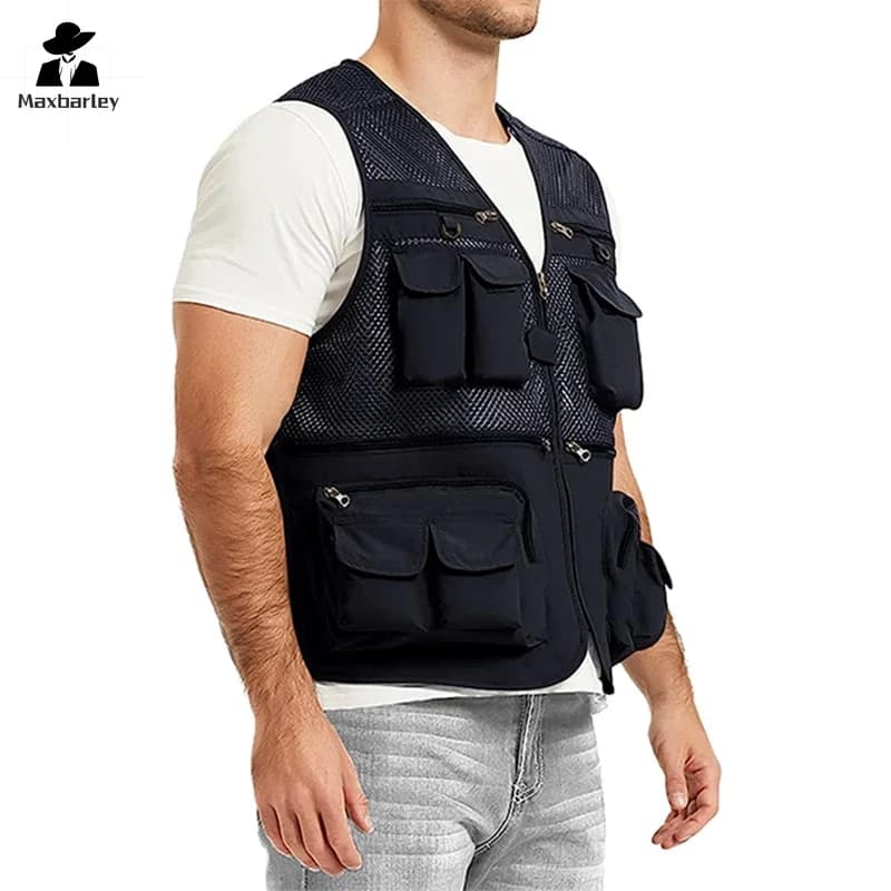 Veste cargo pêche chasse 16 poches 6XL imperméable séchage rapide randonnée escalade