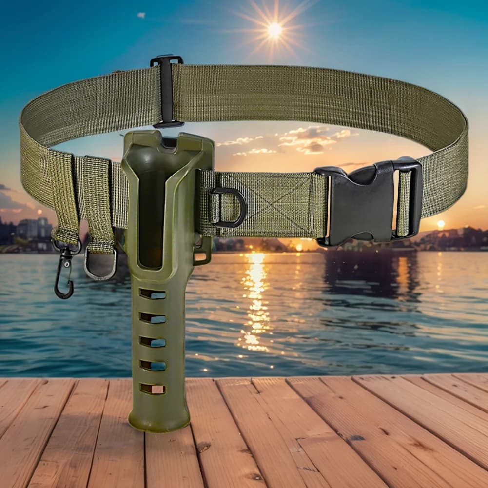 Ceinture de wading ajustable avec porte-canne - Pour pêche en waders - Spinning, lancer, mouche