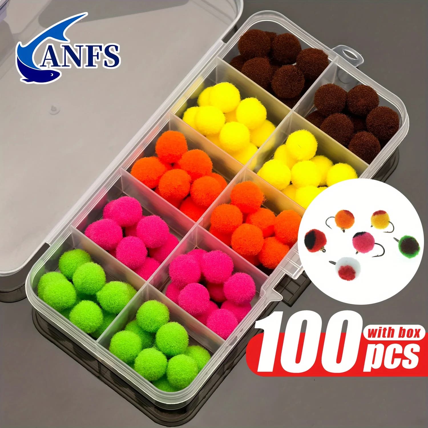 Matériaux montage mouches 100 pièces - Œufs pupes midge colorés - Fournitures pêche à la mouche