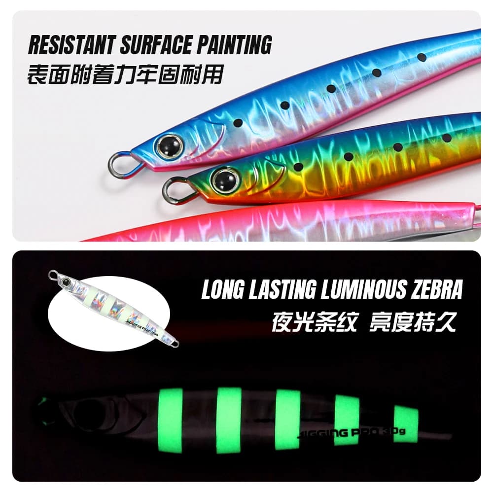 Leurre métal Jig Jugulo 15g à 60g pour le jigging et le casting depuis le bord