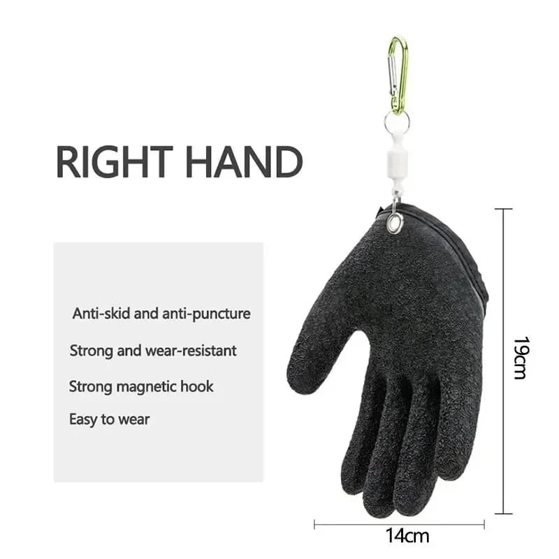 Gant de pêche professionnel latex anti-dérapant - Protection mains contre perforations et éraflures pêcheur