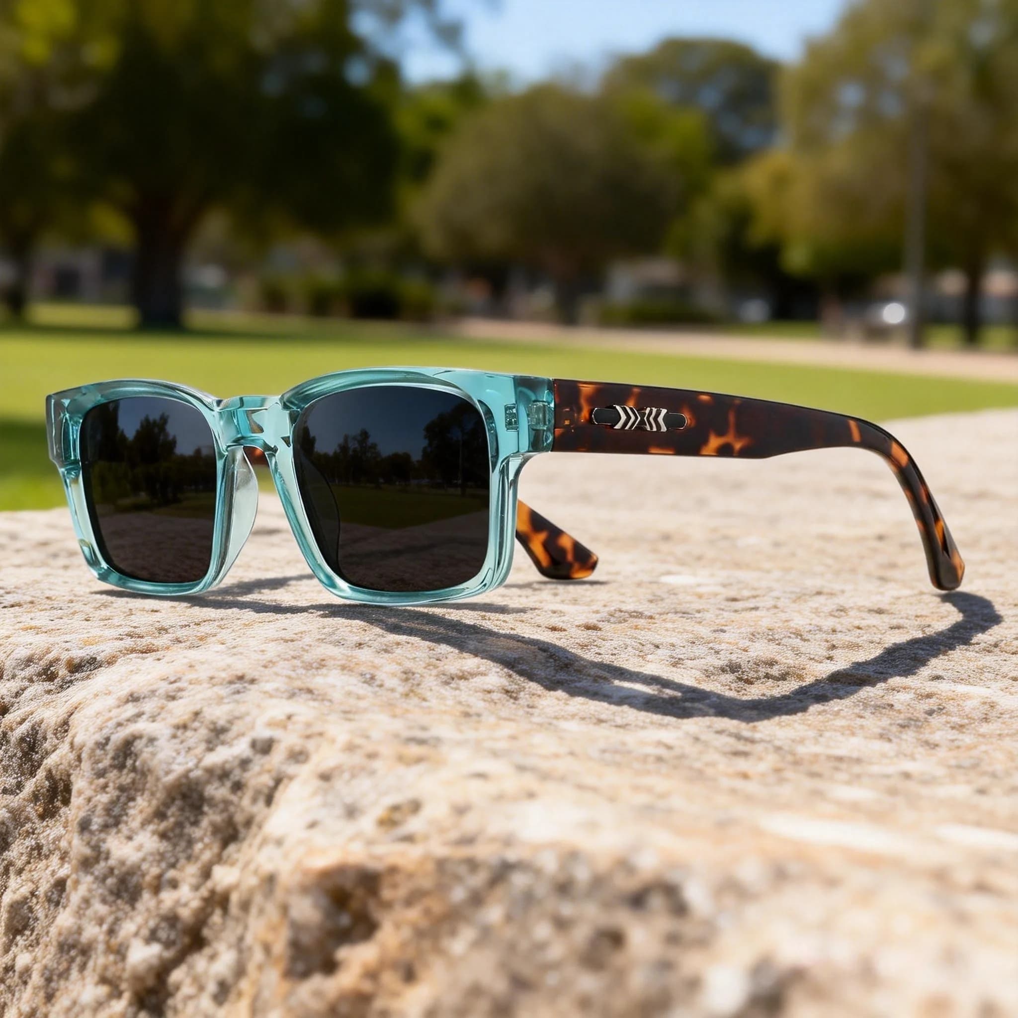 Lunettes de soleil rétro punk pêche - Cadre carré protecteur UV400 unisexe pour aventures extérieures
