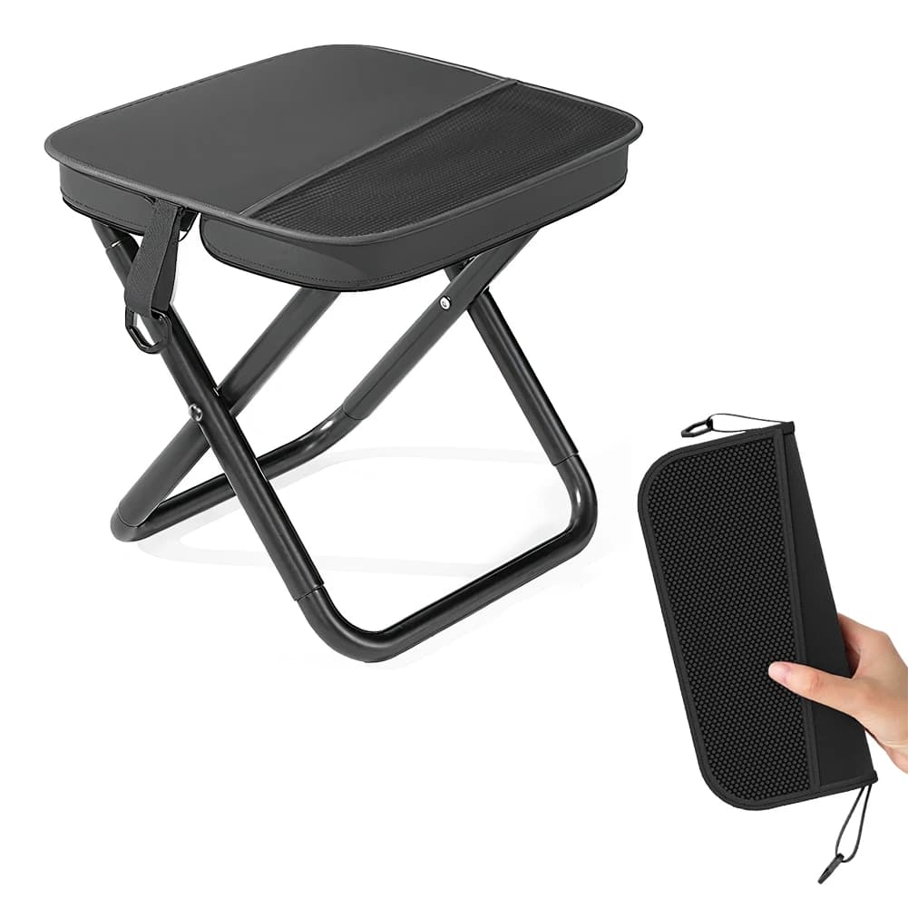 Tabouret pliant camping pêche léger 120kg - Siège compact randonnée pique-nique durable