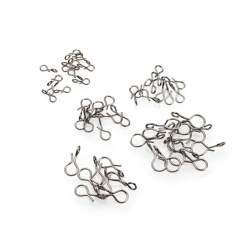 Snaps rapides 25/50 pièces pour mouches et leurres - Attaches acier inox noir - Changement rapide hameçons pêche