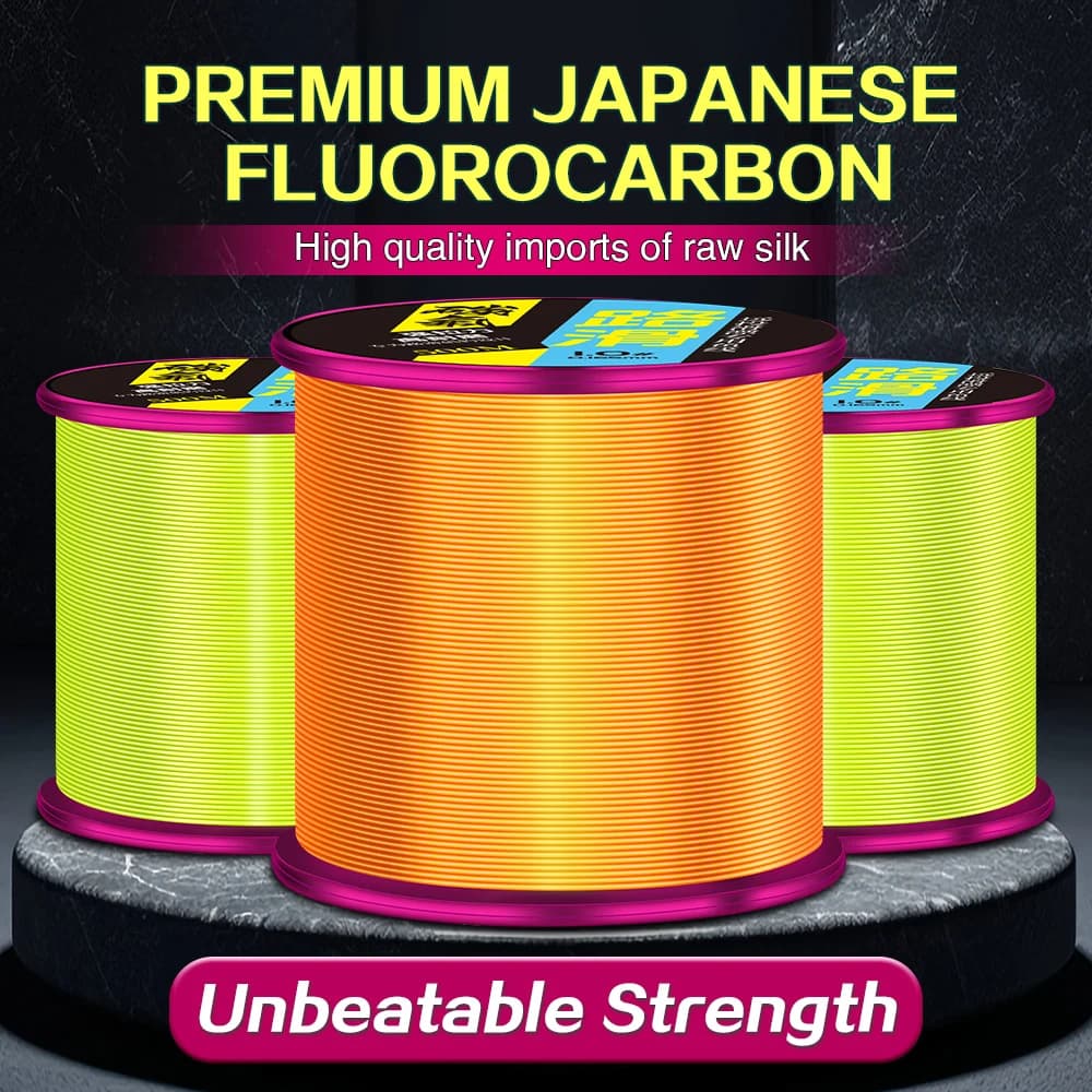 ZUKIBO 500m fil pêche fluorocarbone coating - Monofilament japonais super résistant coulé rapide invisible
