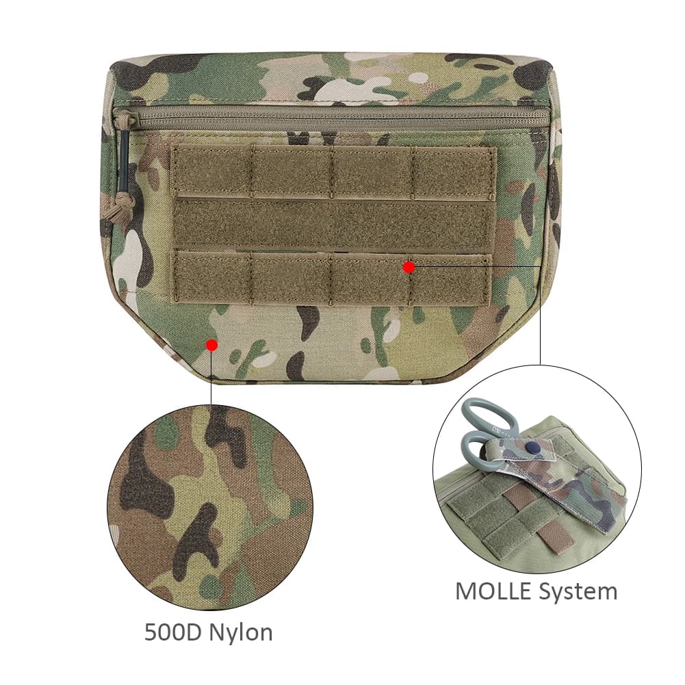 Poche drop tactique KRYDEX pour gilet JPC - Sac banane utilitaire pour accessoires de pêche