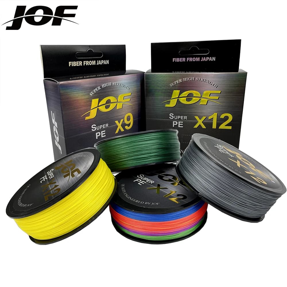 Ligne tressée JOF 12 ou 9 brins PE super résistante japonaise 100-500m 20-92lb pêche carpe