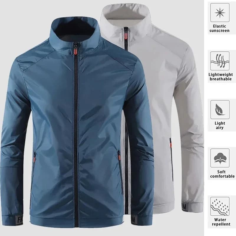 Veste skin pêche et randonnée imperméable - Veste légère protection solaire séchage rapide