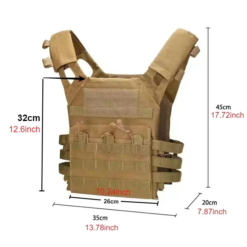 Gilet tactique nylon avec système MOLLE - Armure de corps pour pêche extrême et chasse outdoor