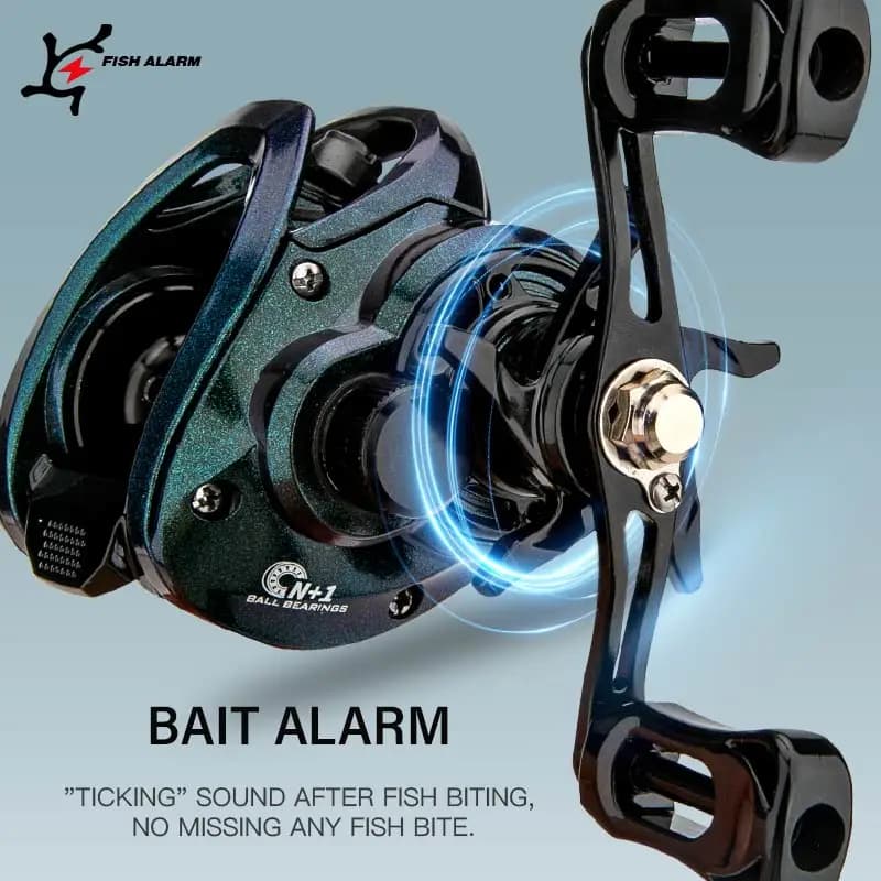 Moulinet baitcasting CEMREO frein magnétique 7kg, ratio 7.0:1 petit corps pour pêche du bass, truite et carpe