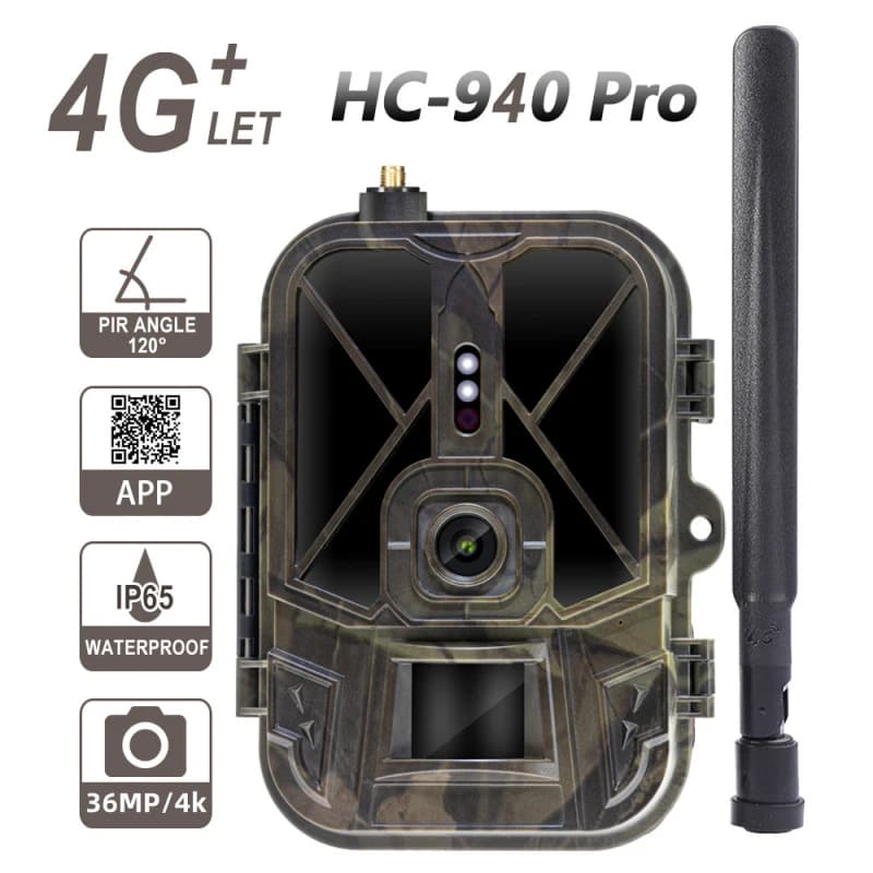 Caméra wildlife 4G 4K 36MP waterproof IP66 - Vision nocturne IR invisible et détection 120°