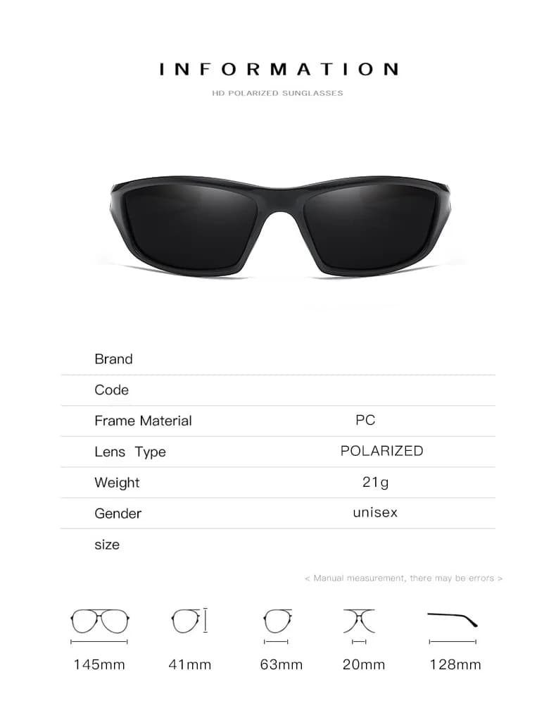 Lunettes de soleil polarisées sport pêche vélo - Protection UV 400 hommes femmes extérieur