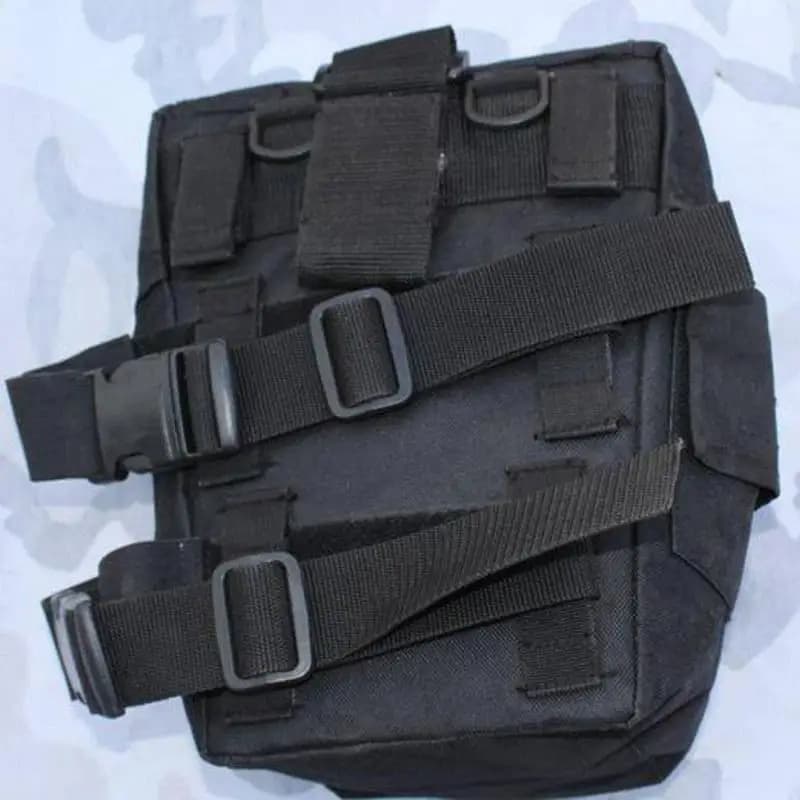 Sac jambe polyvalent pêche vert noir - Rangement masque gaz et accessoires pêche mobile