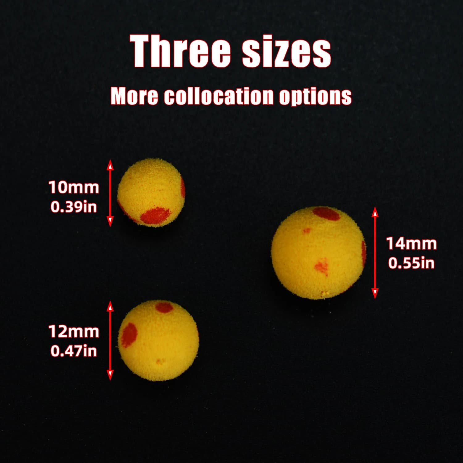 Billes flottantes jaunes Topranc 20/24pcs - Flotteurs EVA pour pêche carpe européenne et amorçage
