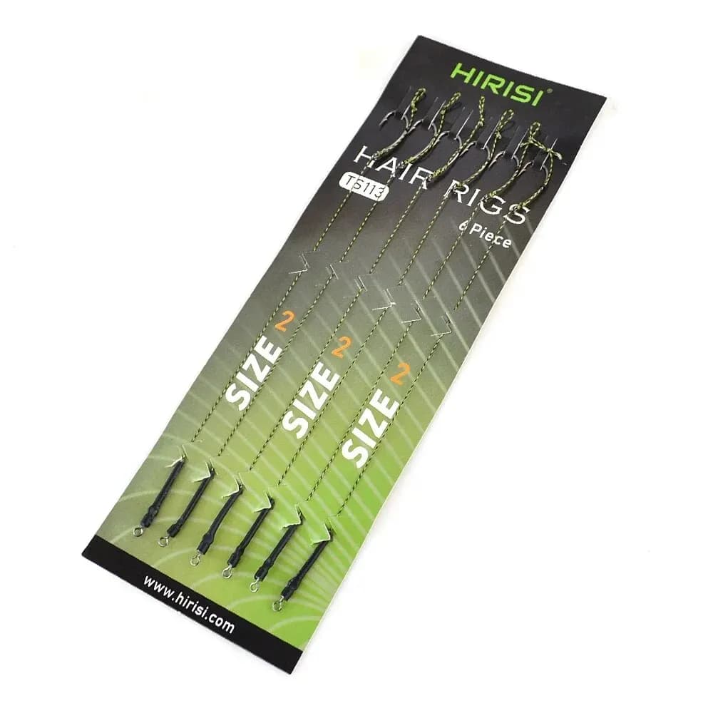 Kit de montage Hair Rig prêt à pêcher Hirisi TS113 - 6 hameçons carpe avec ligne et boilie