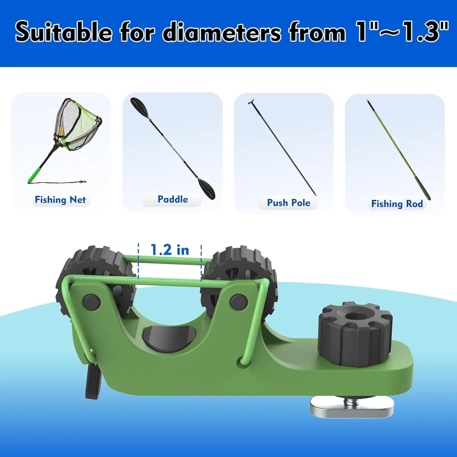 2 supports pagaie kayak extensibles sur rail pour fixation standard, accessoires pêche et navigation
