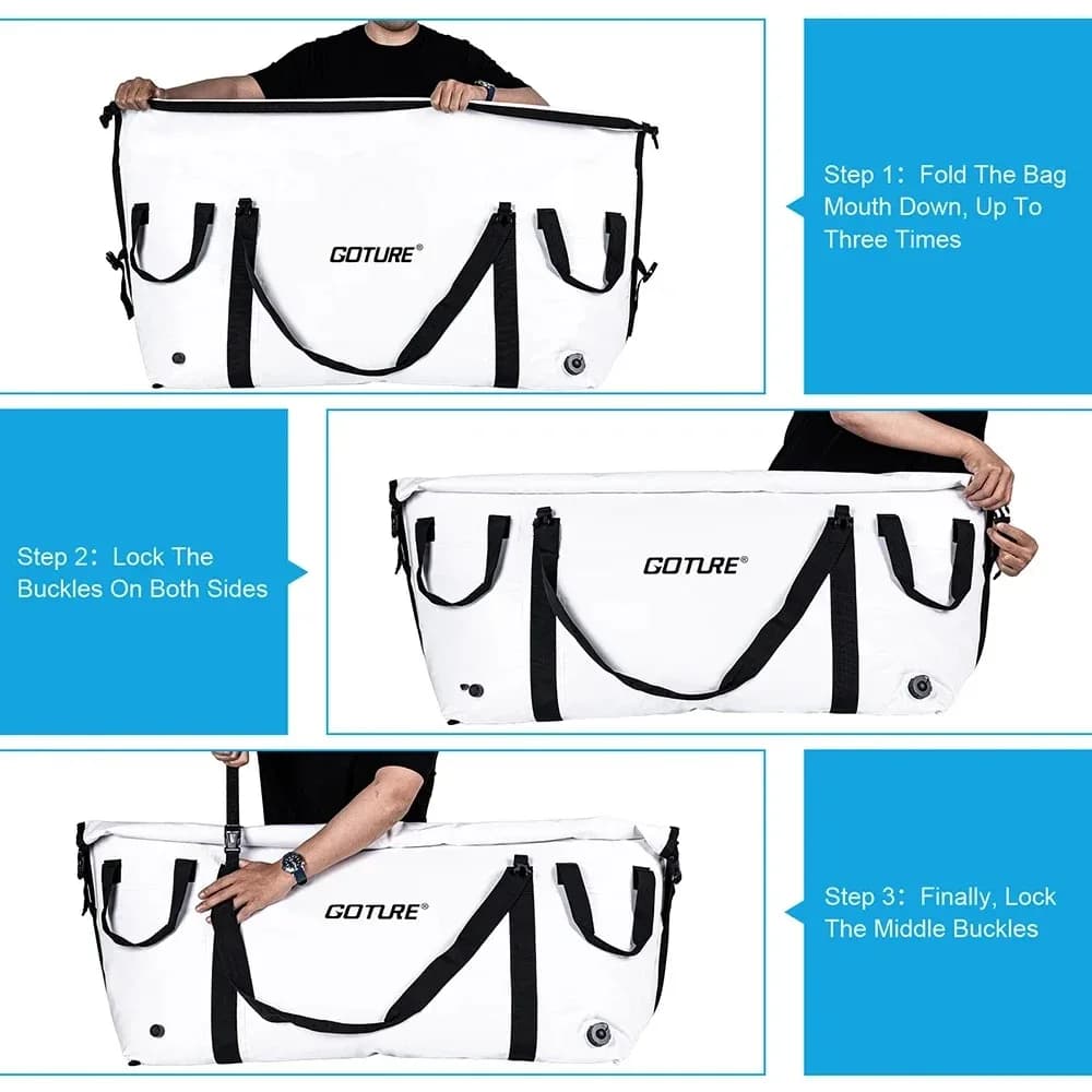 Glacière de pêche Goture grande capacité - Sac isotherme imperméable pour sorties pêche en mer et extérieur