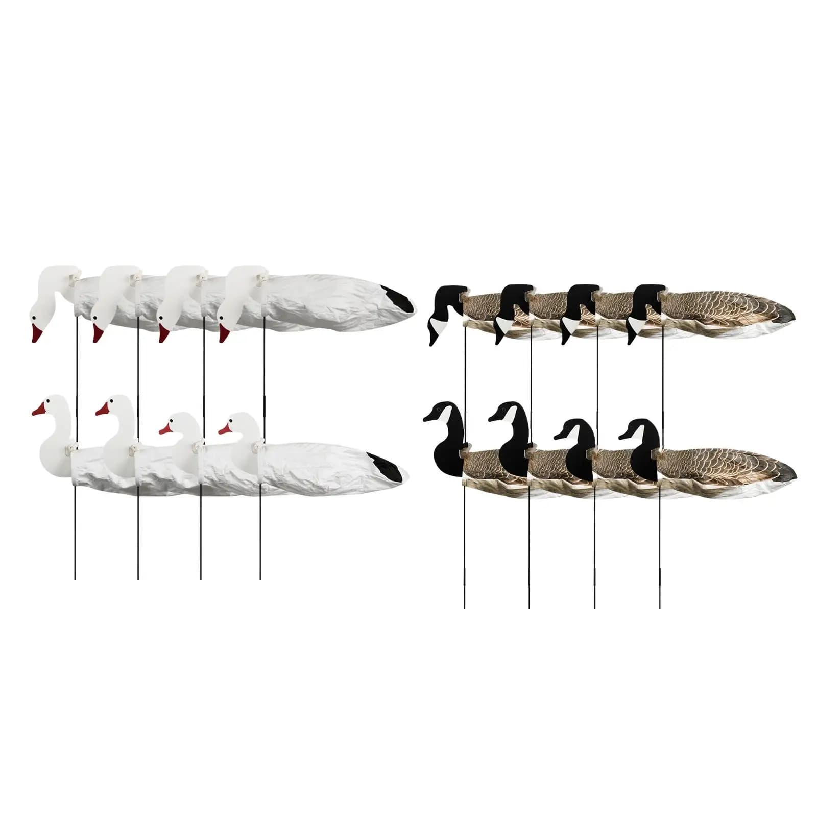 Leurres silhouette oie avec piquets légers résistants aux intempéries - Attraction oiseaux chasse