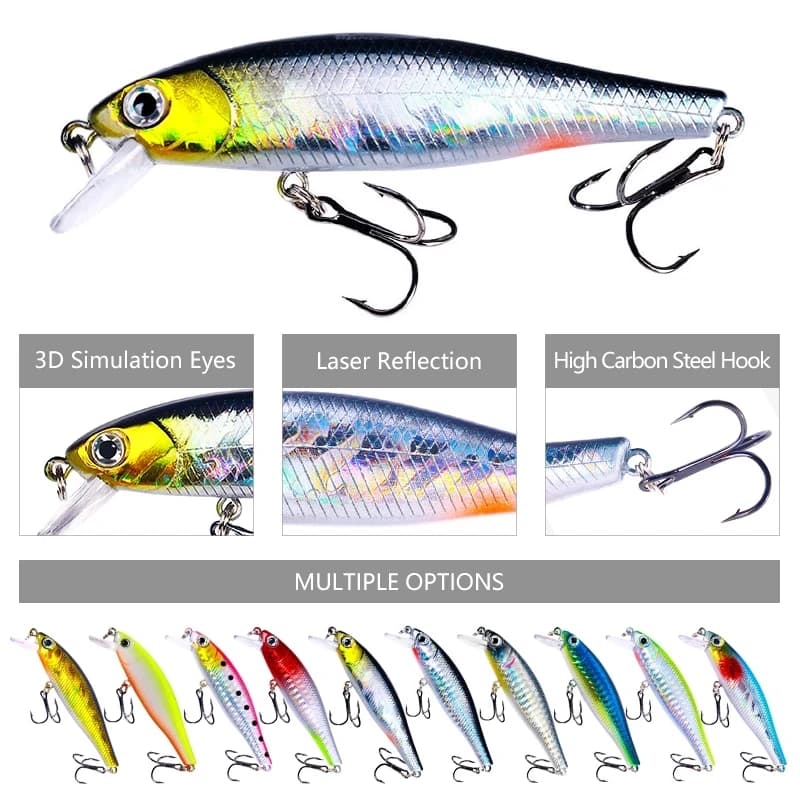 Leurre crankbait 8.8cm 9g pour brochet black bass - Minnow wobbleur jerkbait carnassiers