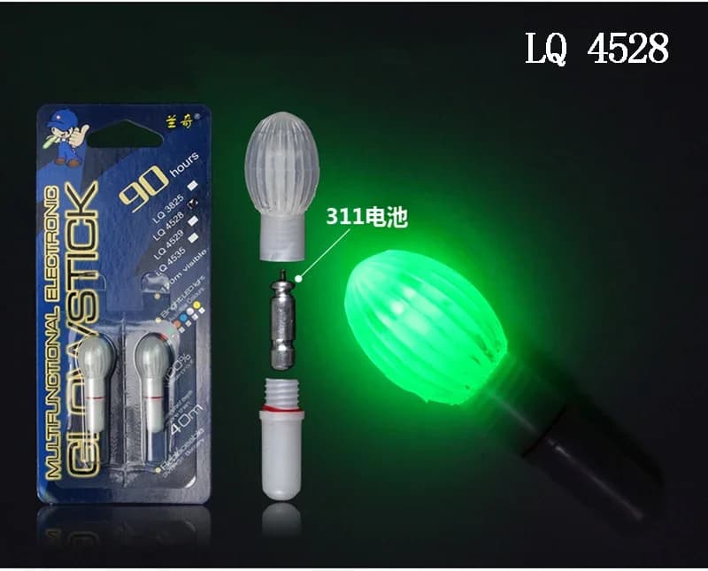 2 lampes lumineuses étanches pour pêche de nuit, flotteurs luminescents attirant les poissons J066