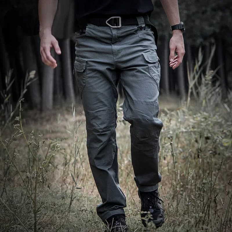 Pantalon tactique chasse pêche 97% coton stretch multi-poches randonnée camping homme