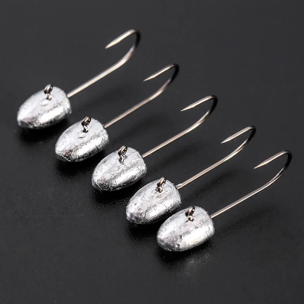 Hameçons plombés JOHNCOO 10 pièces pour leurres souples, 2g 3g 5g, pêche légère au jig